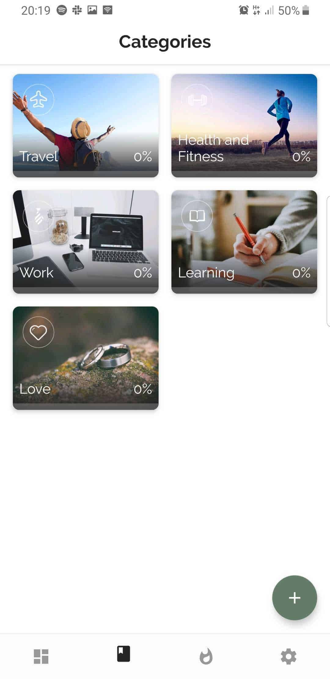 Bucket List Buckist App Kategorien