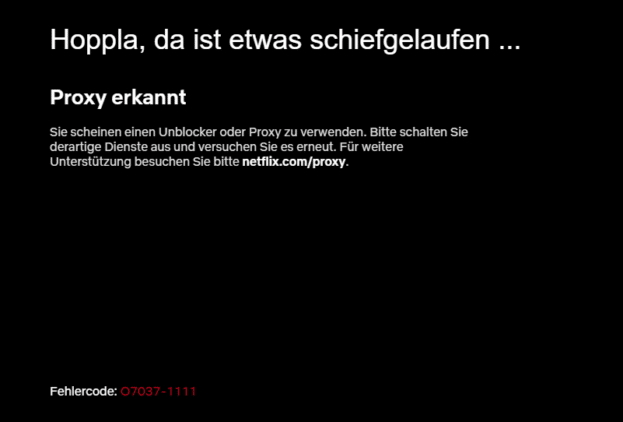 Netflix Geoblocking Proxy Erkannt