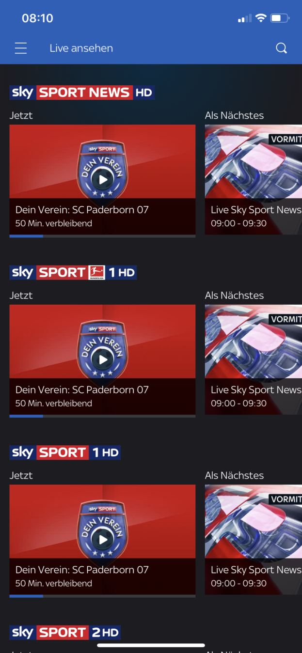 Sky Go Ausland App Sport