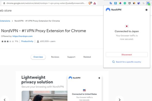 Japan VPN Chrome Add-On