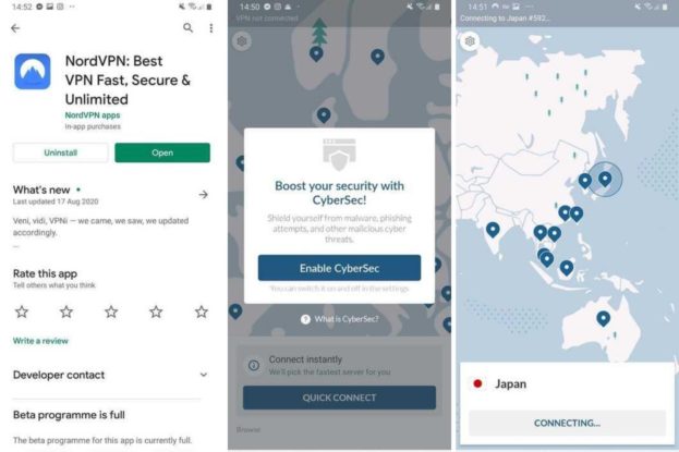 Japan VPN NordVPN mobil