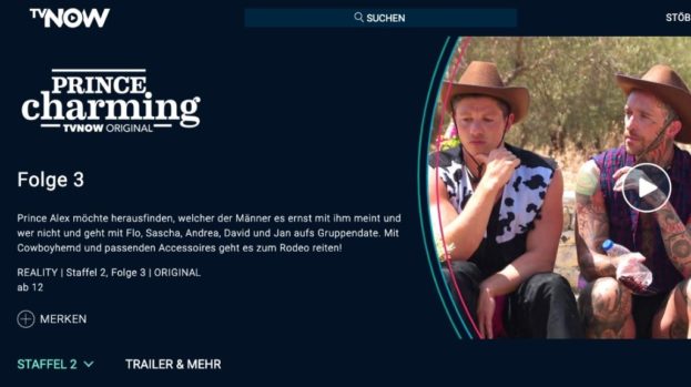RTL+ (TVNOW) im Ausland Prince Charming