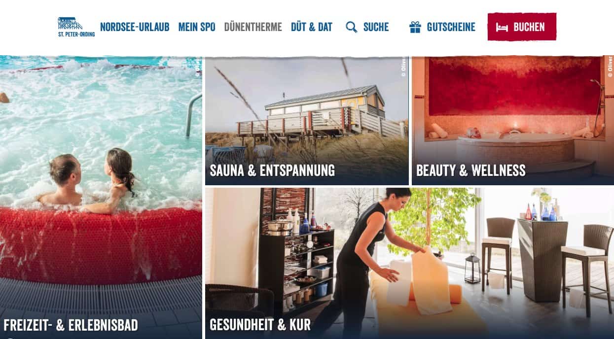 Sankt Peter Ording Duenentherme Webseite