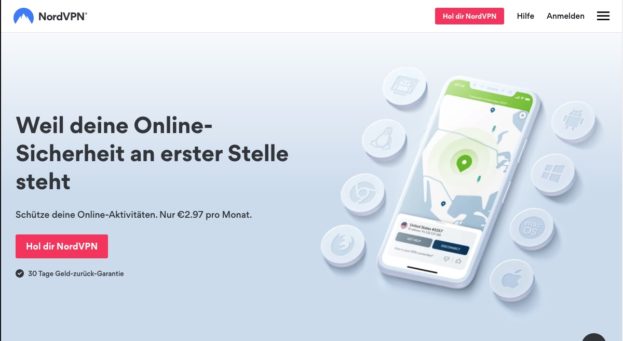 NordVPN Startseite