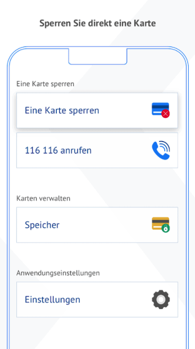 Kreditkarte Sperr App Karte Speichern