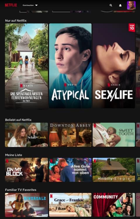 Netflix USA Auswahl Atypical Mobile