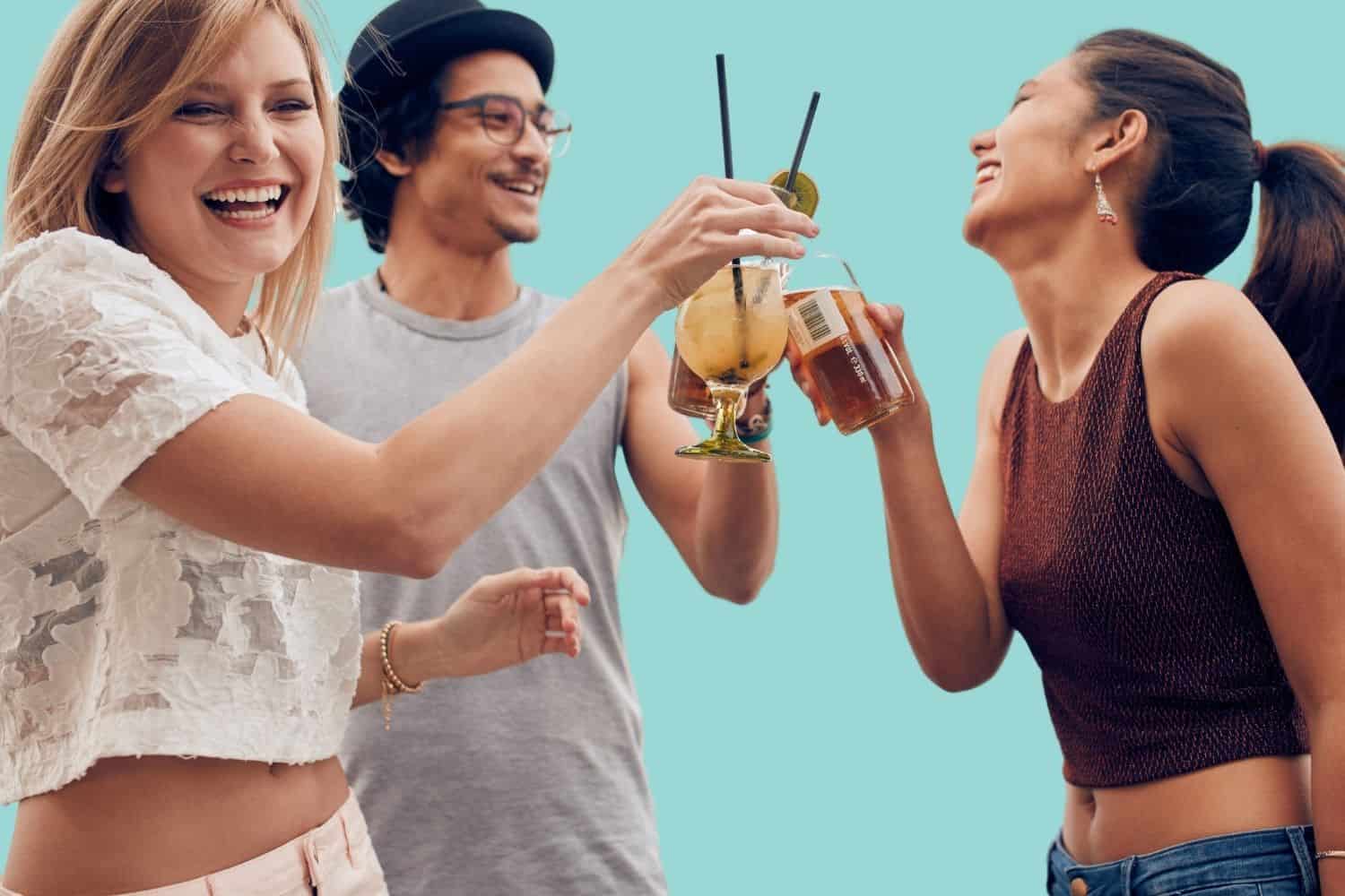 Junge Menschen Party Night Alkohol trinken