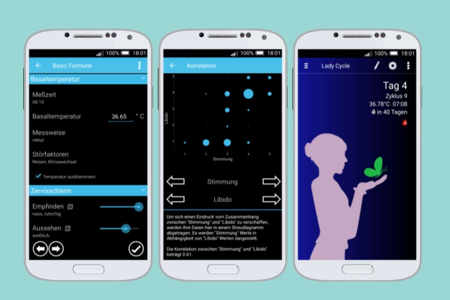 Zyklus Apps Lady Cycle Mobile Screenshots