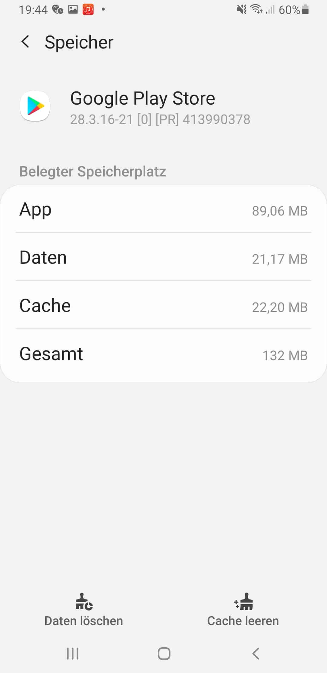 Google Play Store Daten loeschen