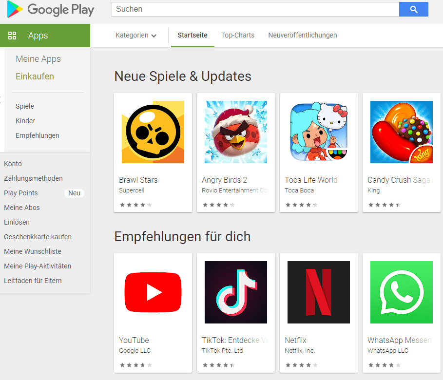 Google PlayStore Land Aendern