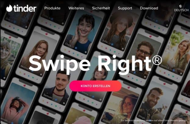 Tinder Homepage 2022