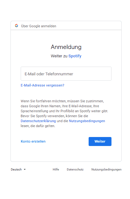 Spotify Registrieren Google Login