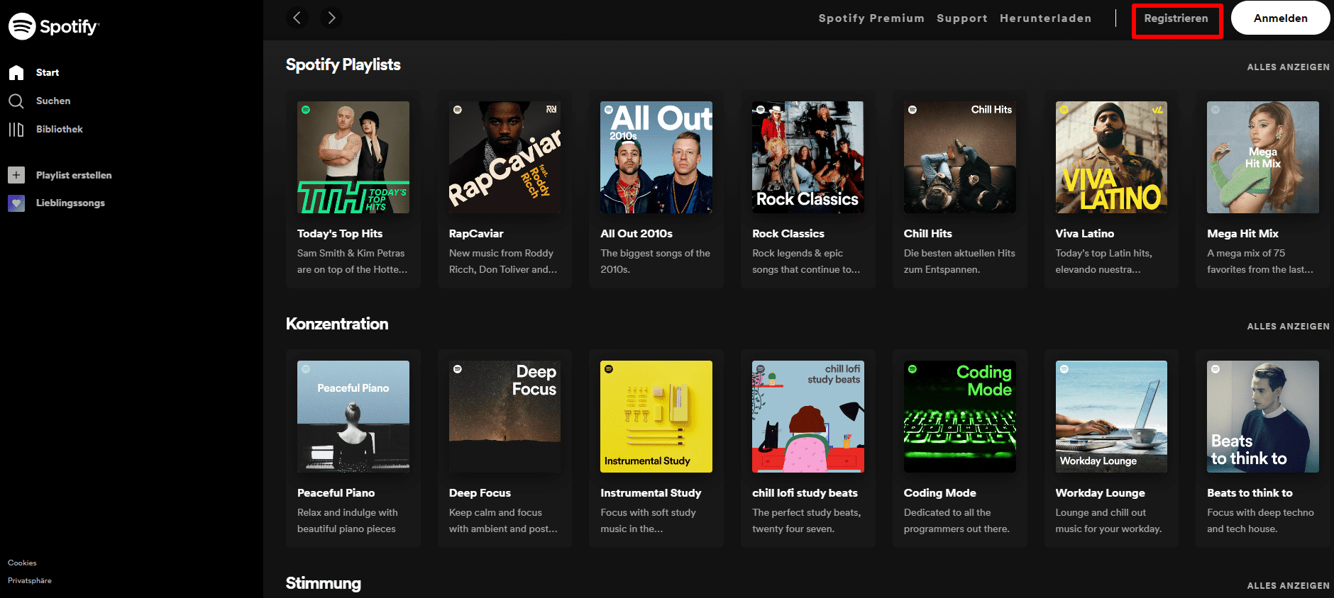 Spotify Registrieren