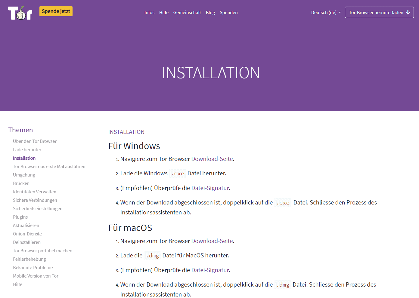 Tor Installation