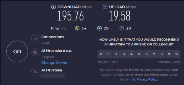 Geschwindigkeitstest ohne VPN