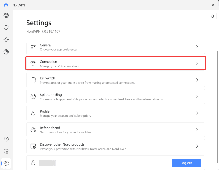 NordVPN App Conntection