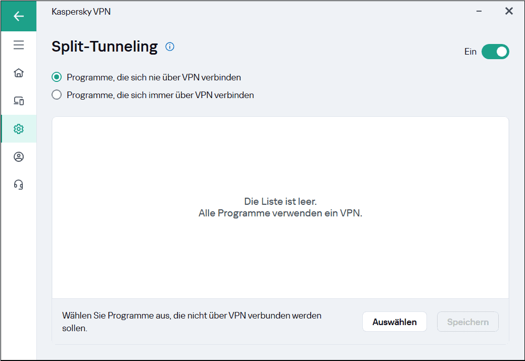 Kaspersky VPN Split Tunneling