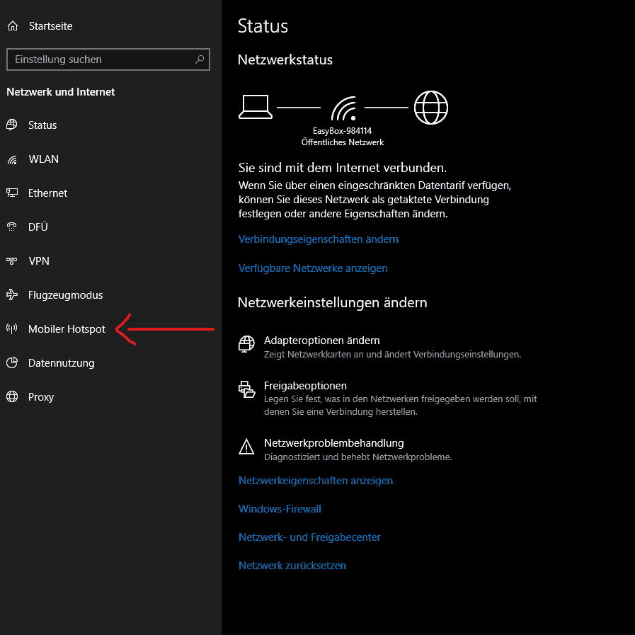 Windows 10 Netzwerk und Internet